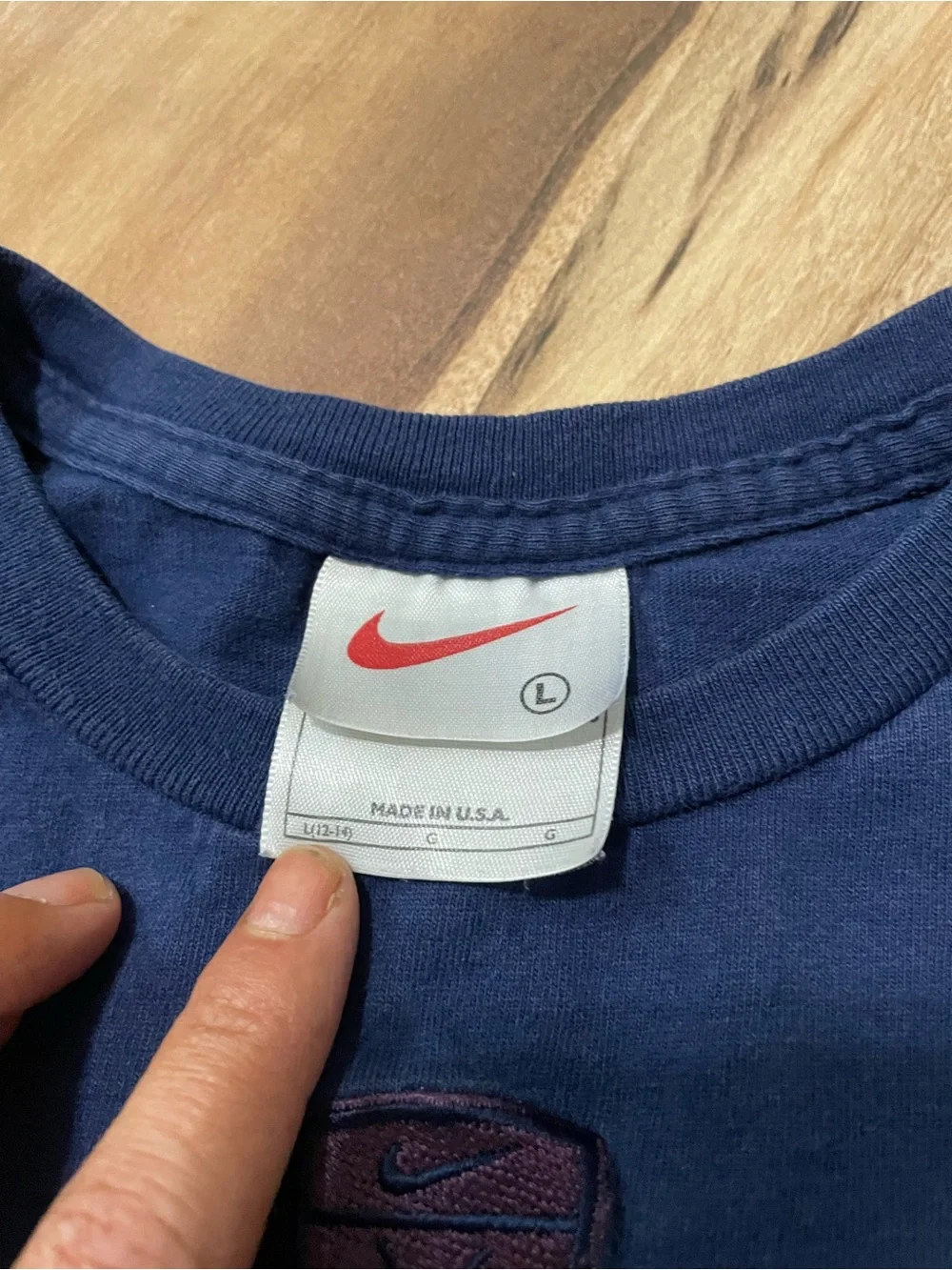 Girls Nike Blue Shirts Bundle (Short sleeve tee & polo) Sz L 12/14 90s Golf Prep